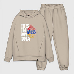 Мужской костюм оверсайз ДНК - Армения, цвет: миндальный
