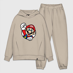 Мужской костюм оверсайз MarioFace, цвет: миндальный