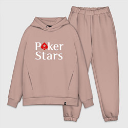 Мужской костюм оверсайз PokerStars логотип, цвет: пыльно-розовый