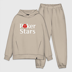 Мужской костюм оверсайз PokerStars логотип, цвет: миндальный