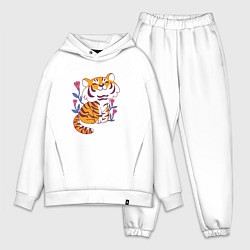 Мужской костюм оверсайз Cute little tiger cub, цвет: белый