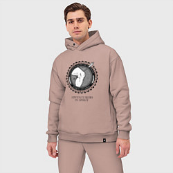 Мужской костюм оверсайз Клуб любителей приключений, цвет: пыльно-розовый — фото 2