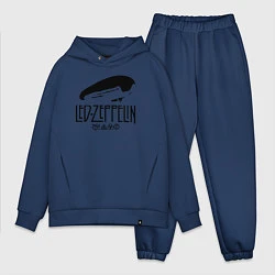 Мужской костюм оверсайз Дирижабль Led Zeppelin с лого участников, цвет: тёмно-синий