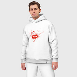 Мужской костюм оверсайз Squid Game Blood, цвет: белый — фото 2