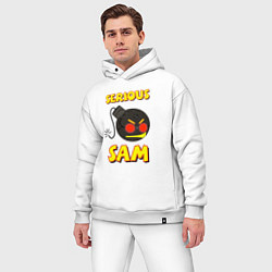 Мужской костюм оверсайз Serious Sam Bomb Logo, цвет: белый — фото 2
