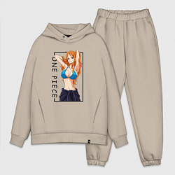 Мужской костюм оверсайз Нами Ван Пис, цвет: миндальный