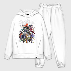 Мужской костюм оверсайз ПЕРСОНАЖИ GENSHIN IMPACT ЛОГО, цвет: белый