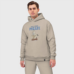 Мужской костюм оверсайз Once a pirate always a pirate, цвет: миндальный — фото 2