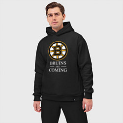 Мужской костюм оверсайз Boston are coming, Бостон Брюинз, Boston Bruins, цвет: черный — фото 2