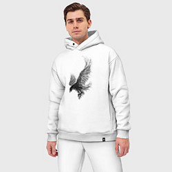 Мужской костюм оверсайз Пикирующий орёл Пуантель, цвет: белый — фото 2