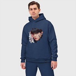 Мужской костюм оверсайз Agust D SUGA BTS, цвет: тёмно-синий — фото 2