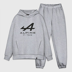 Мужской костюм оверсайз Alpine F1 team Black Logo, цвет: меланж