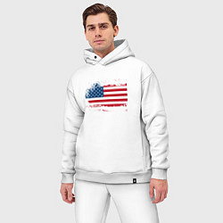 Мужской костюм оверсайз Американский флаг Stars, цвет: белый — фото 2