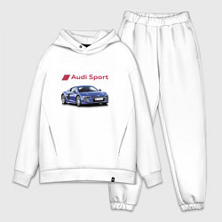 Мужской костюм оверсайз Audi sport Racing, цвет: белый