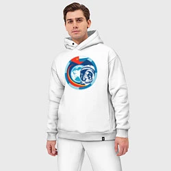 Мужской костюм оверсайз Первый Космонавт Юрий Гагарин 1, цвет: белый — фото 2