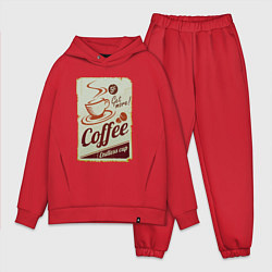 Мужской костюм оверсайз Coffee Cup Retro, цвет: красный