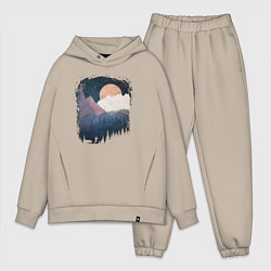 Мужской костюм оверсайз Бег от Медведя, цвет: миндальный