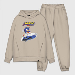 Мужской костюм оверсайз Sonic Free Riders Hedgehog Racer, цвет: миндальный