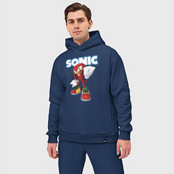 Мужской костюм оверсайз Knuckles Echidna Sonic Video game Ехидна Наклз Вид, цвет: тёмно-синий — фото 2
