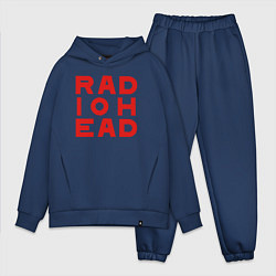 Мужской костюм оверсайз Radiohead большое красное лого, цвет: тёмно-синий