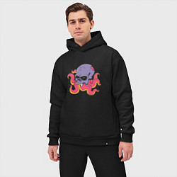 Мужской костюм оверсайз Skull Octopus, цвет: черный — фото 2
