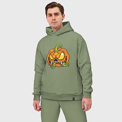 Мужской костюм оверсайз Тыквенный Хэллоуин, цвет: авокадо — фото 2