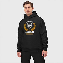Мужской костюм оверсайз Лого Arsenal и надпись Legendary Football Club, цвет: черный — фото 2
