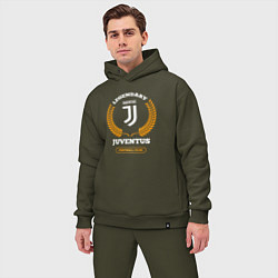 Мужской костюм оверсайз Лого Juventus и надпись Legendary Football Club, цвет: хаки — фото 2