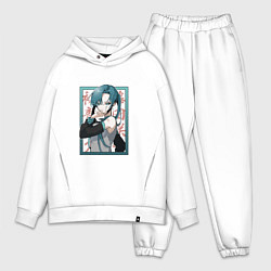 Мужской костюм оверсайз Hatsune Miku Drain, цвет: белый