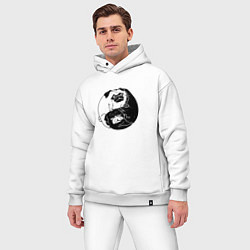 Мужской костюм оверсайз Собачий Инь Янь, цвет: белый — фото 2