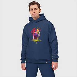 Мужской костюм оверсайз Tupac Color, цвет: тёмно-синий — фото 2