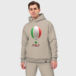 Мужской костюм оверсайз 3d aerostat Italy flag, цвет: миндальный — фото 2
