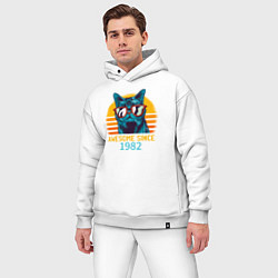 Мужской костюм оверсайз Потрясающе котэ с 1982 года, цвет: белый — фото 2