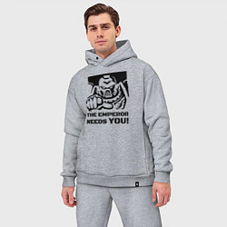 Мужской костюм оверсайз Император нуждается в тебе! трафарет, цвет: меланж — фото 2