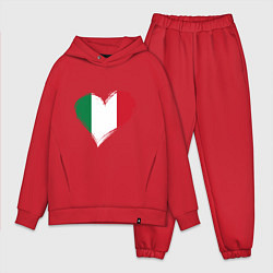 Мужской костюм оверсайз Сердце - Италия, цвет: красный