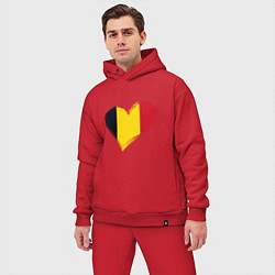 Мужской костюм оверсайз Сердце - Бельгия, цвет: красный — фото 2