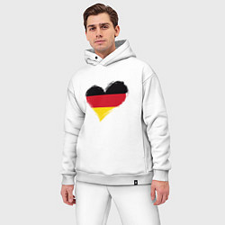 Мужской костюм оверсайз Сердце - Германия, цвет: белый — фото 2