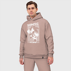 Мужской костюм оверсайз Sonic - game, цвет: пыльно-розовый — фото 2