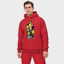 Мужской костюм оверсайз Simpsons not dead! Motto, цвет: красный — фото 2
