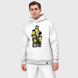 Мужской костюм оверсайз Simpsons not dead! Motto, цвет: белый — фото 2