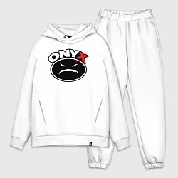 Мужской костюм оверсайз Onyx - black logo, цвет: белый