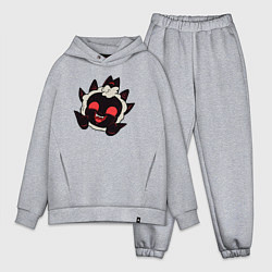 Мужской костюм оверсайз Cult of the Lamb - овечка злобно смеётся, цвет: меланж