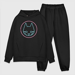 Мужской костюм оверсайз Stray logo neon, цвет: черный