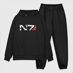 Мужской костюм оверсайз Mass Effect N7 - Logotype, цвет: черный