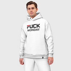 Мужской костюм оверсайз Fuck monday, anti-brand, fila, цвет: белый — фото 2