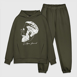 Мужской костюм оверсайз Портрет Зигмунда Фрейда - иллюзия, цвет: хаки