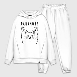 Мужской костюм оверсайз Paramore - rock cat, цвет: белый