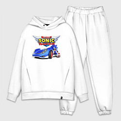 Мужской костюм оверсайз Team Sonic racing - hedgehog, цвет: белый