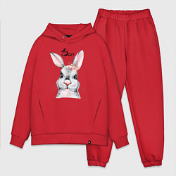Мужской костюм оверсайз Кролик - символ 2023 года, цвет: красный