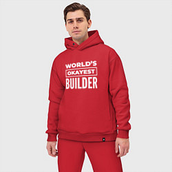 Мужской костюм оверсайз Worlds okayest builder, цвет: красный — фото 2